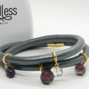 ENDLESS Anthracite Double Wrap 4 Charm Bracelet